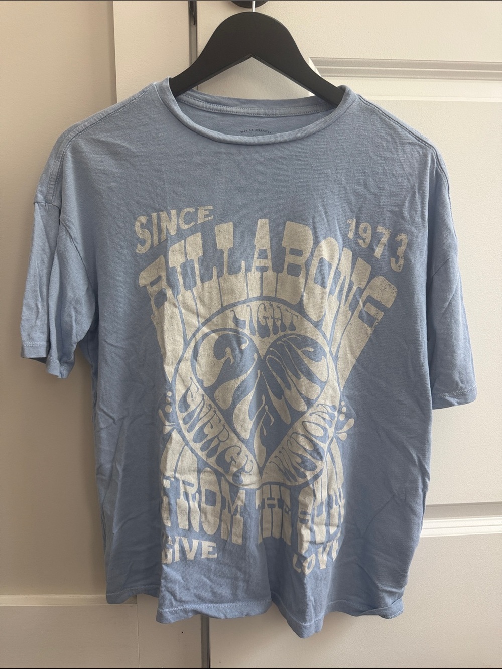 Oversized BillaBong Pale Blue Vintage-Print Tee
